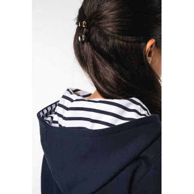 Unisex kids contrast patterned hooded sweatshirt